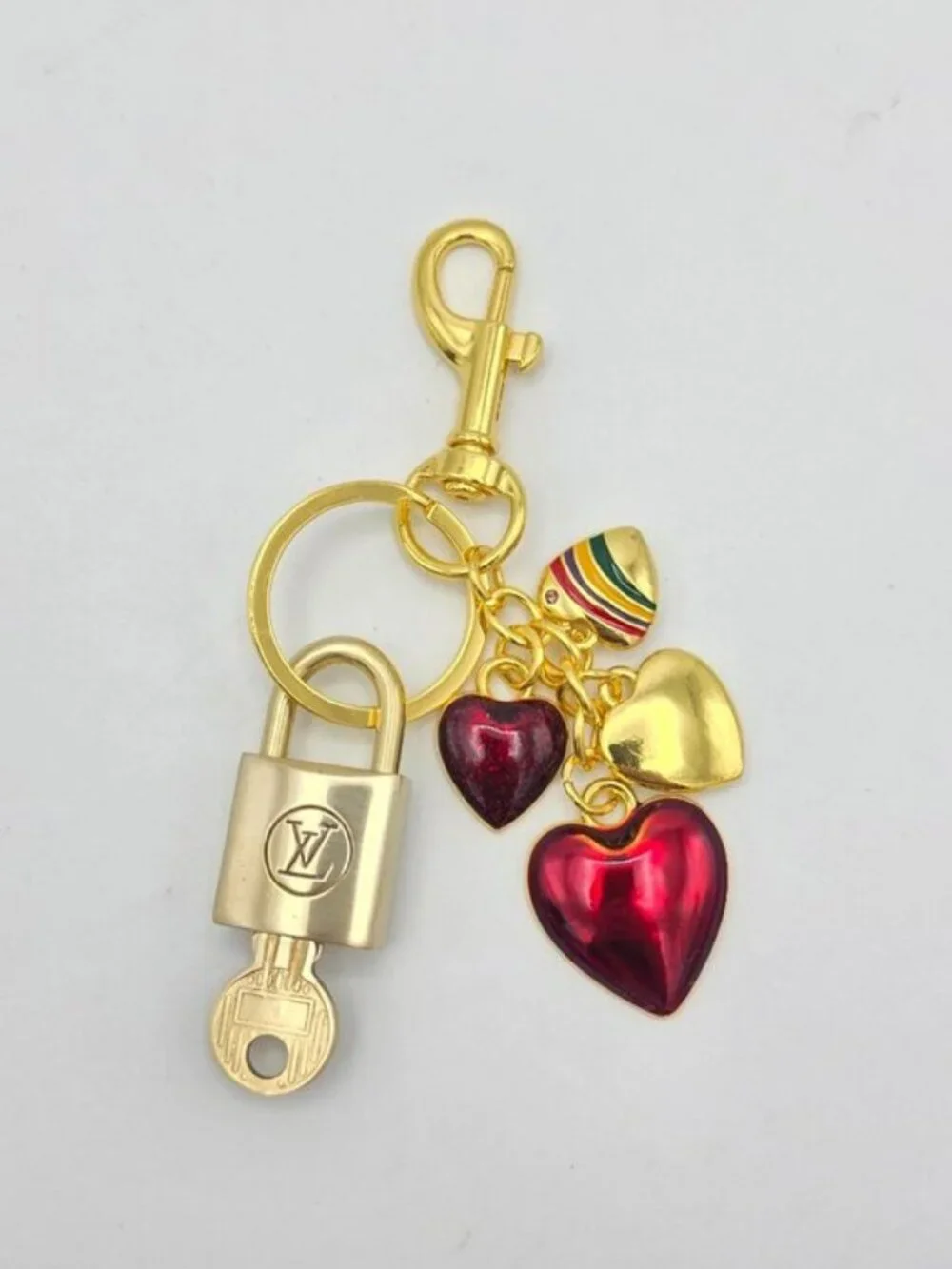 Authentic LV Gold Padlock 🔒Unbranded Heart Keychain Charm for Louis Vuitton Bag